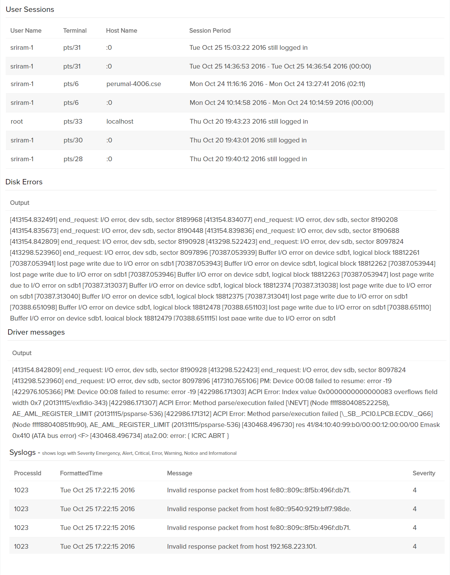 RCA report for Linux 03