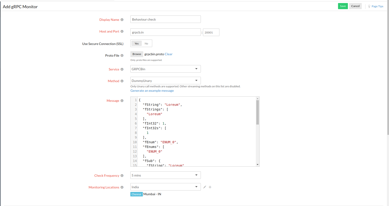 Learn how to add a grpc monitor