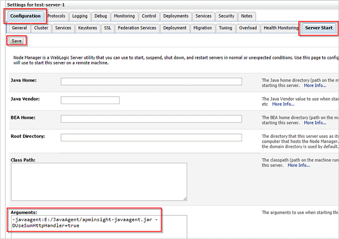 Install APM Insight Java agent on Weblogic