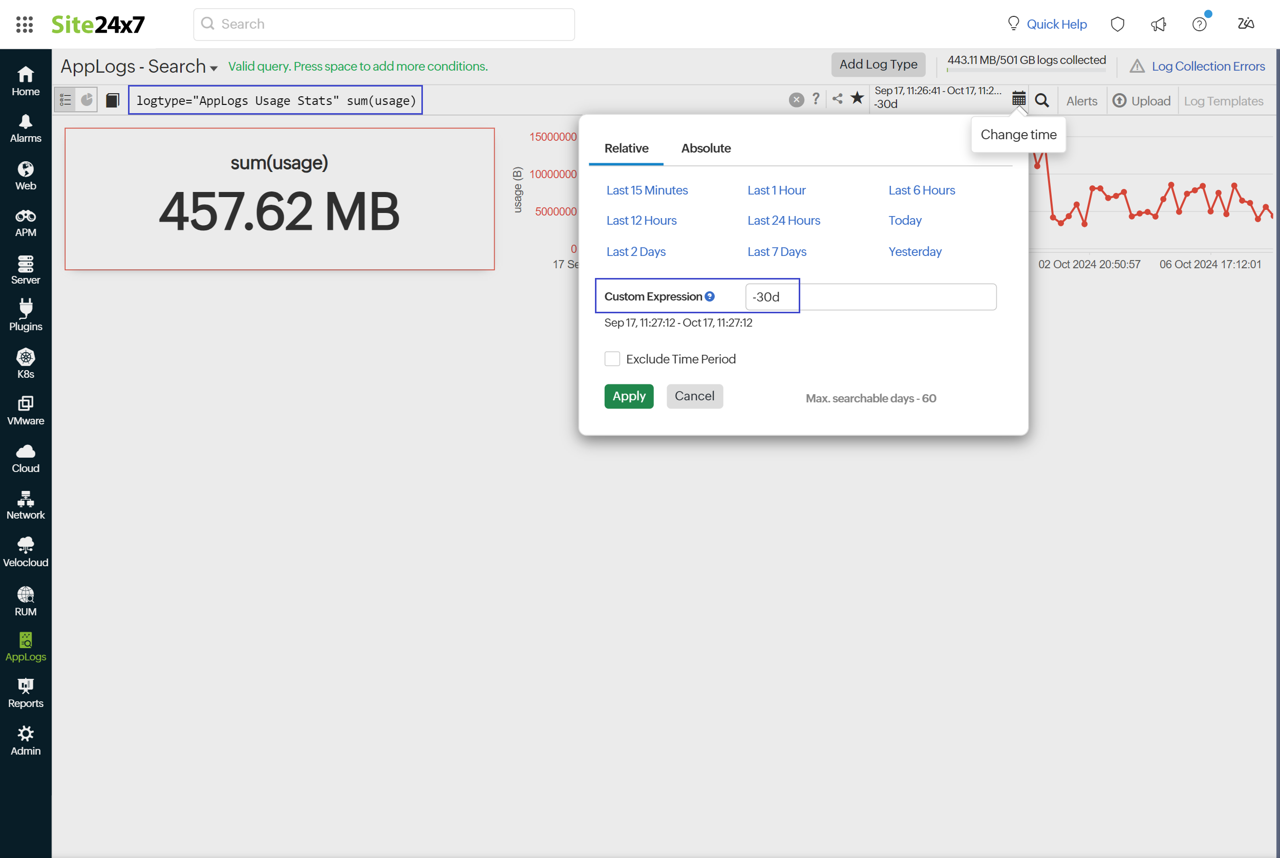 AppLogs overall usage query