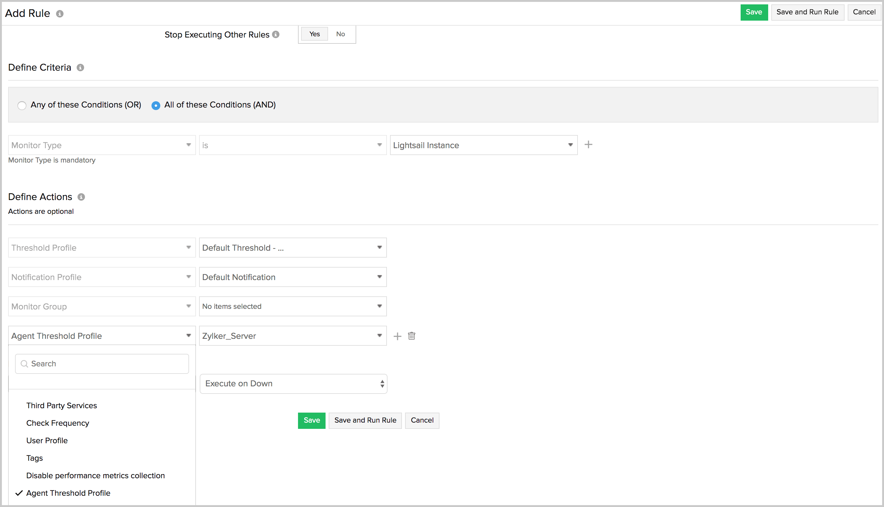 Add a configuration rule for a Lightsail monitor