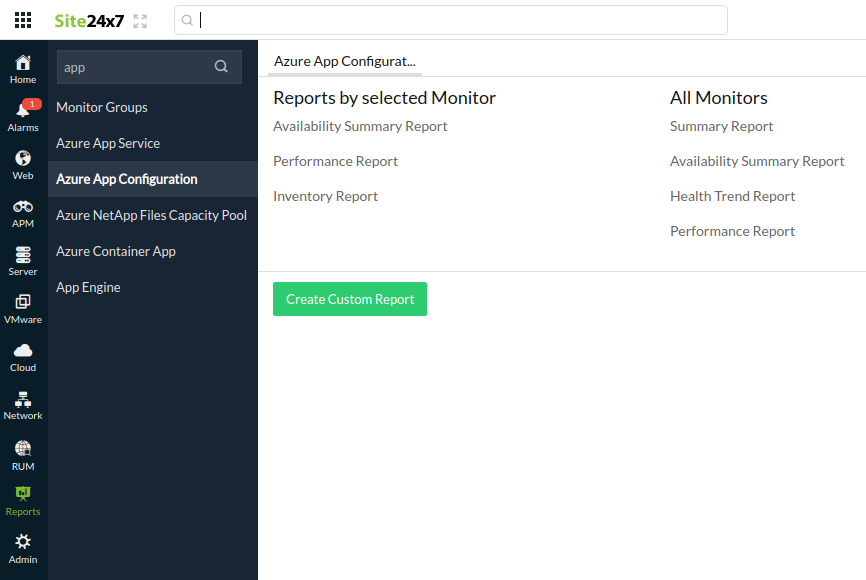 azure app configuration report