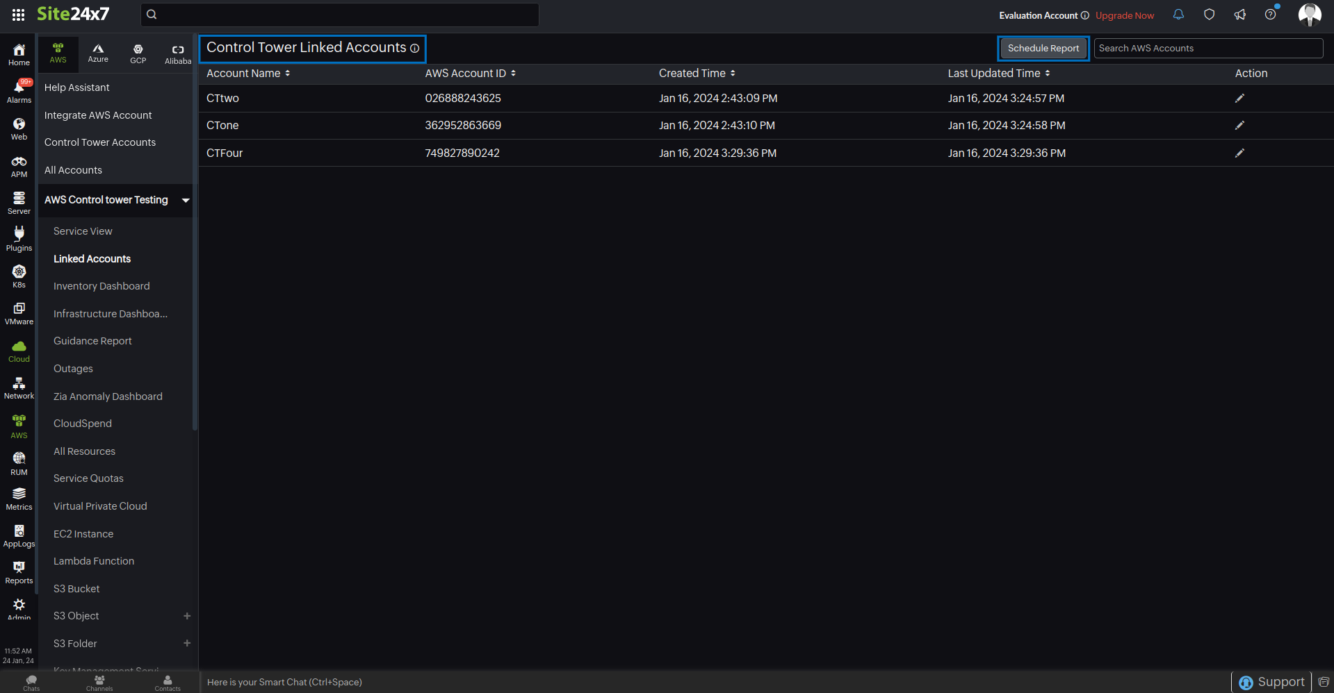 Control Tower linked accounts