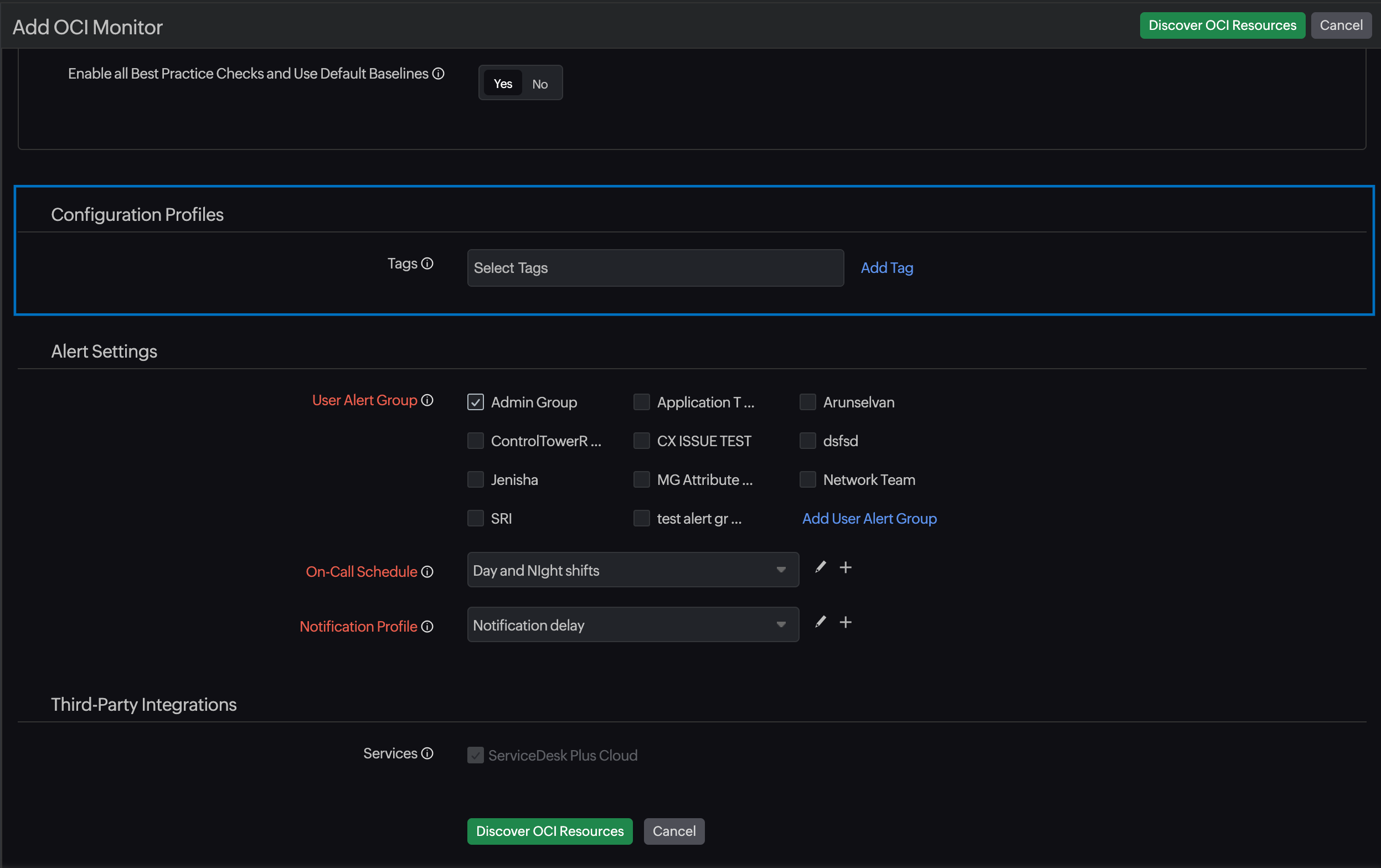 Configuration profiles